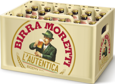 Birra Moretti krat met 24 flesjes van 30cl Birra Moretti krat met 24 flesjes van 30cl